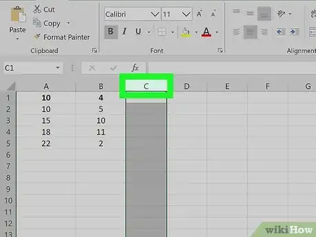Image titled Divide Two Columns in Excel Step 2