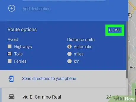 Image titled Avoid Toll Roads on Google Maps on PC or Mac Step 10