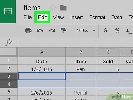 Image titled Delete Rows on Google Sheets on PC or Mac Step 4