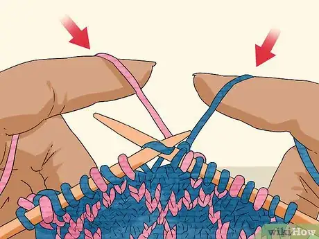 Image titled Hold Yarn when Stranded Knitting Step 2