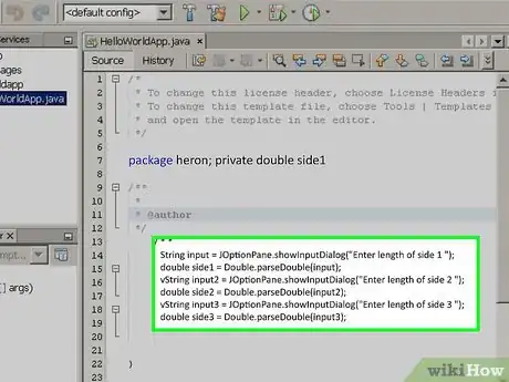 Image titled Create a Java Class in Netbeans to Compute the Area of a Triangle Using Heron's Formula Step 15