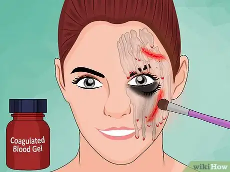 Image titled Do Melted Face Costume Makeup Step 16