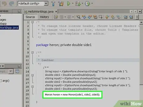 Image titled Create a Java Class in Netbeans to Compute the Area of a Triangle Using Heron's Formula Step 16