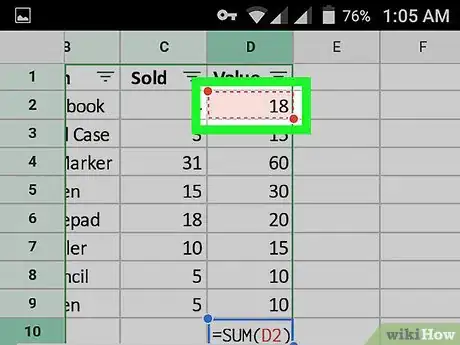 Image titled Total a Column on Google Sheets on Android Step 7