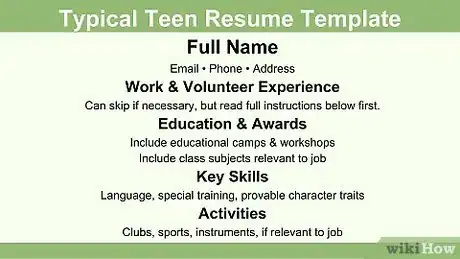 Image titled Create a Resume for a Teenager Step 1