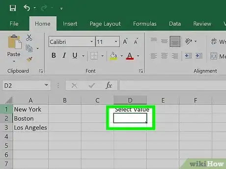 Image titled Create a Drop Down List in Excel Step 3