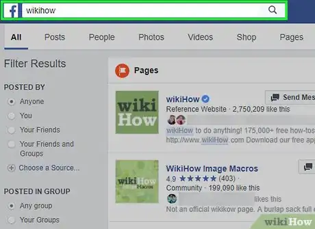 Image titled Like a Facebook Page As a Page on a PC or Mac Step 2