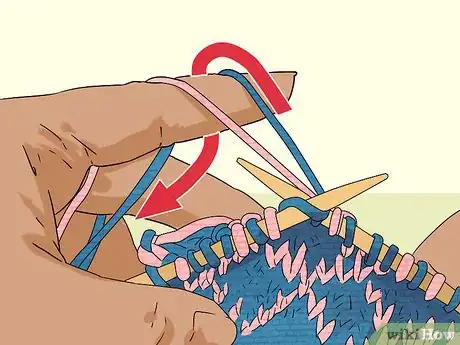 Image titled Hold Yarn when Stranded Knitting Step 1