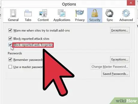 Image titled Change Your Security Settings on Firefox Step 6