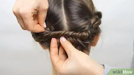 Image titled Do a Fishtail Crown Braid Step 9