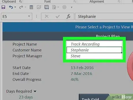 Image titled Track Multiple Projects in Excel on PC or Mac Step 11