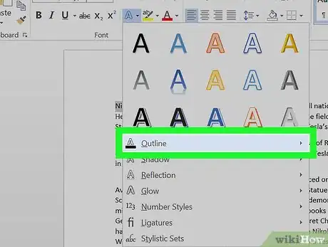 Image titled Make Outline Text in Word Step 4