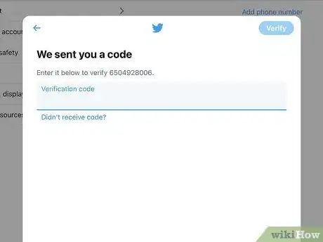 Image titled Add a Phone Number on Twitter Step 7