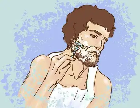 Image titled Man_shaving_his_face_razors