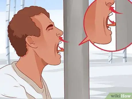 Image titled Remove a Tongue Stuck on Frozen Metal Step 6