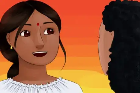 Image titled Woman with Bindi Talks to Friend.png