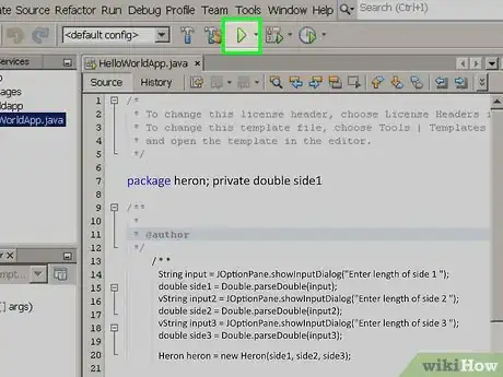 Image titled Create a Java Class in Netbeans to Compute the Area of a Triangle Using Heron's Formula Step 17
