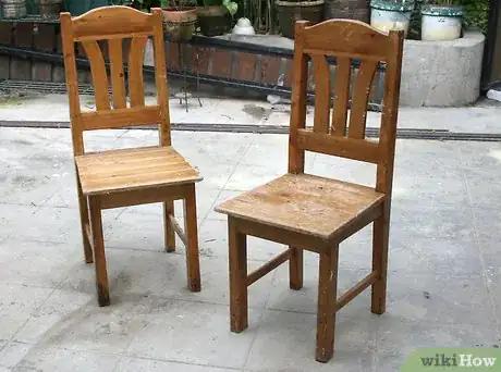 Image titled Make a French Bench from Two Chairs Step 1