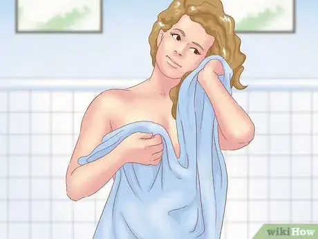 Image titled Make a Body Wrap Towel After a Shower Step 1