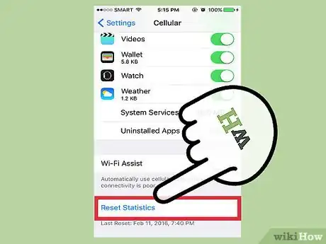 Image titled Reset Your iPhone's Data Usage Statistics Step 4