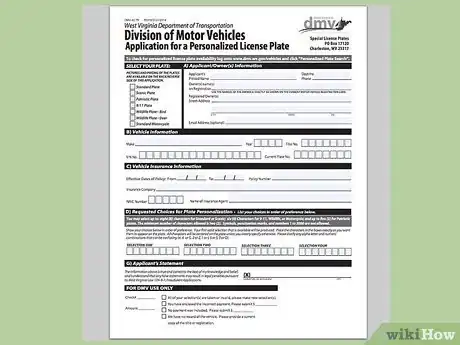 Image titled Get a Personalized License Plate in West Virginia Step 5