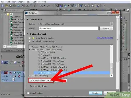 Image titled Save a Project in Youtube Format on Sony Vegas Step 4