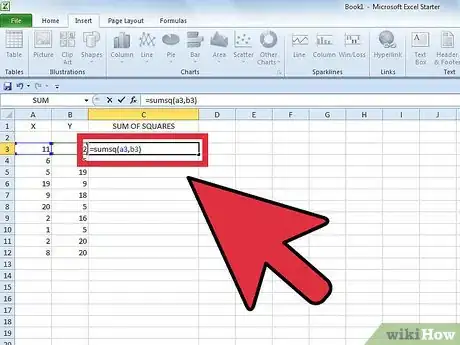 Image titled Use Excel's SUMSQ Function to Find Sum of Squares Step 6