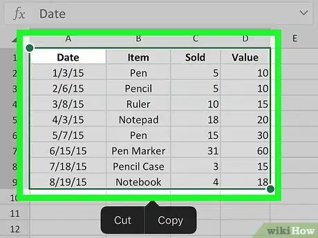 Image titled Create a Stacked Bar Chart in Excel on iPhone or iPad Step 4