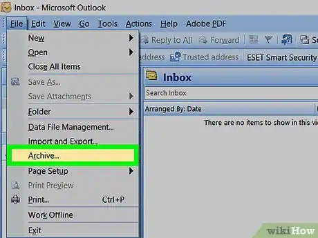 Image titled Archive in Outlook 2007 Step 1