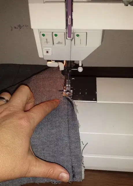 Image titled Zig Zagging over raw edge to prevent fraying