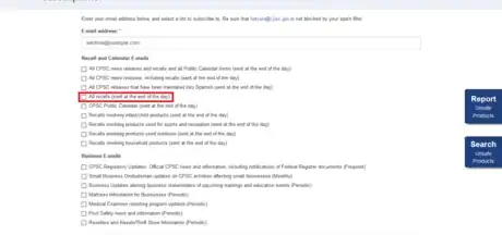 Image titled USCPSC Subscriptions page Select All Recals.png