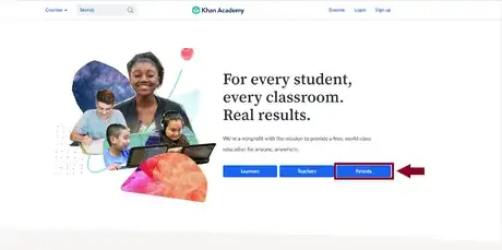 Image titled Select Parents at Khan Academy's Homepage.png