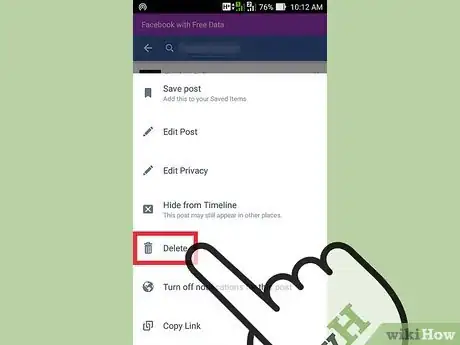 Image titled Delete Comments or Posts on Facebook on the Facebook App Step 6