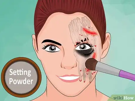Image titled Do Melted Face Costume Makeup Step 17