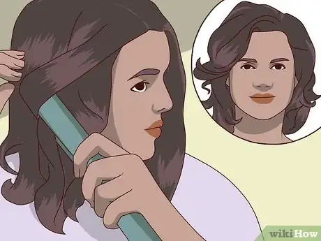 Image titled Curl a Weave with a Flat Iron Step 12