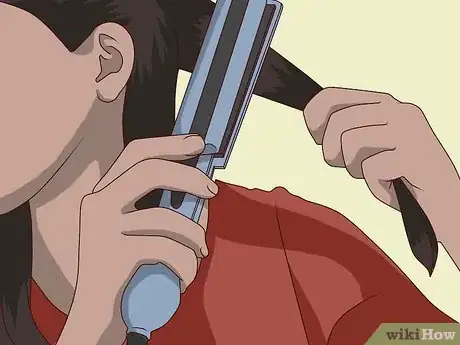 Image titled Curl a Weave with a Flat Iron Step 6