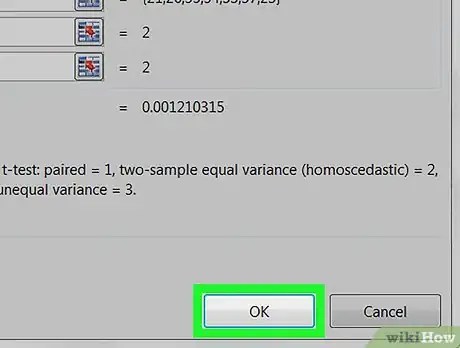 Image titled Do a T Test in Excel on PC or Mac Step 11