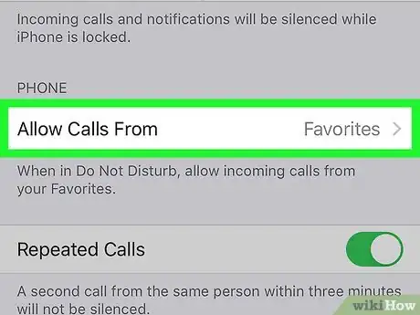 Image titled Allow Calls in Do Not Disturb on iPhone Step 3
