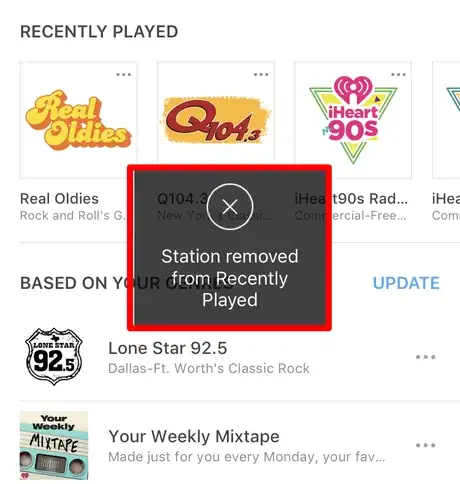 Image titled Remove a Station from Recently Played in the iHeartRadio App on iPhone or iPad Step 7.png