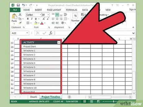 Image titled Create a Timeline in Excel Step 15
