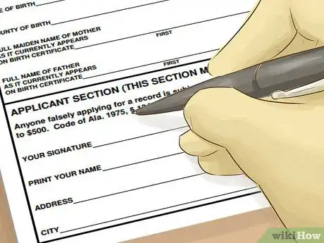 Image titled Obtain a Copy of Your Birth Certificate in Alabama Step 11