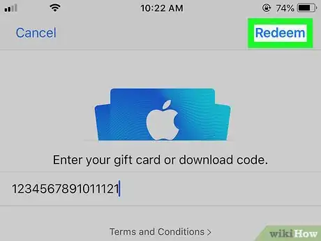 Image titled Add an iTunes Gift Card to iPhone Step 7