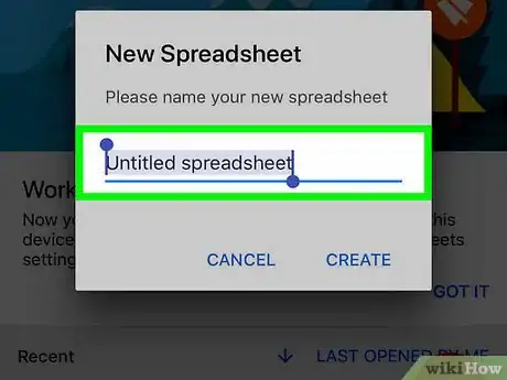 Image titled Make a Table on Google Sheets on iPhone or iPad Step 3