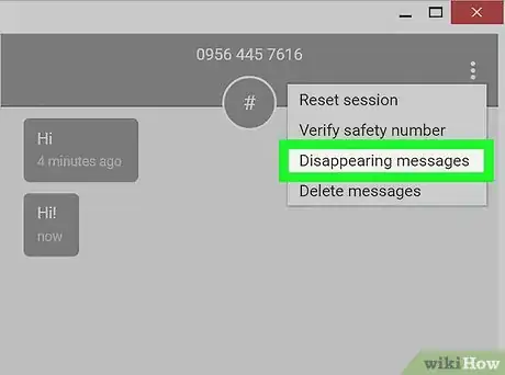 Image titled Send Disappearing Messages in a Signal Chat on a PC or Mac Step 4