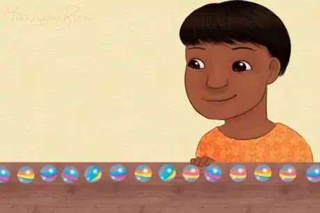 Image titled Autistic Boy Lines Up Marbles.png