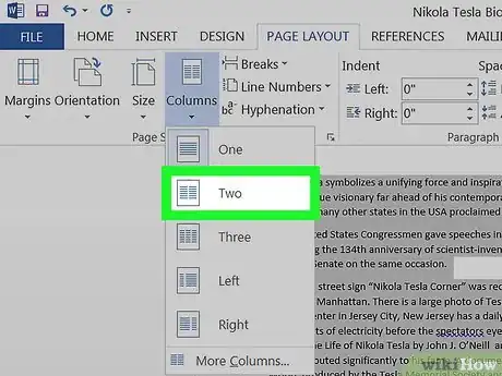 Image titled Make Two Columns in Word Step 5
