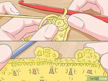 Image titled Crochet a Triple Picot Border Step 13
