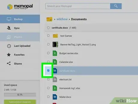 Image titled Share a File on Memopal Step 5