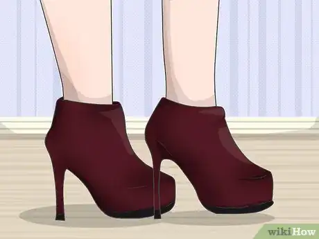Image titled Wear Burgundy Booties Step 1