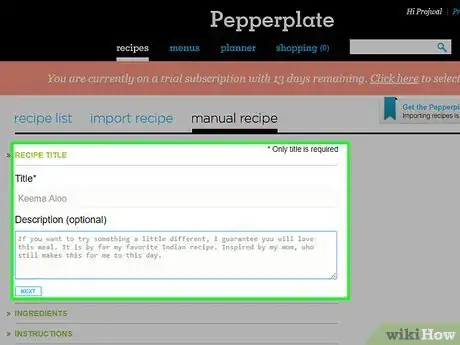 Image titled Add a Recipe to Pepperplate Step 10